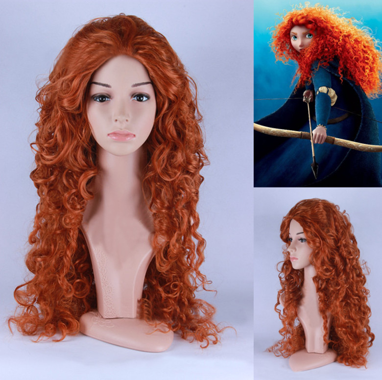 Popular Long Brown Brave Princess Merida Cosplay Wig Hair Wig Girl Wig