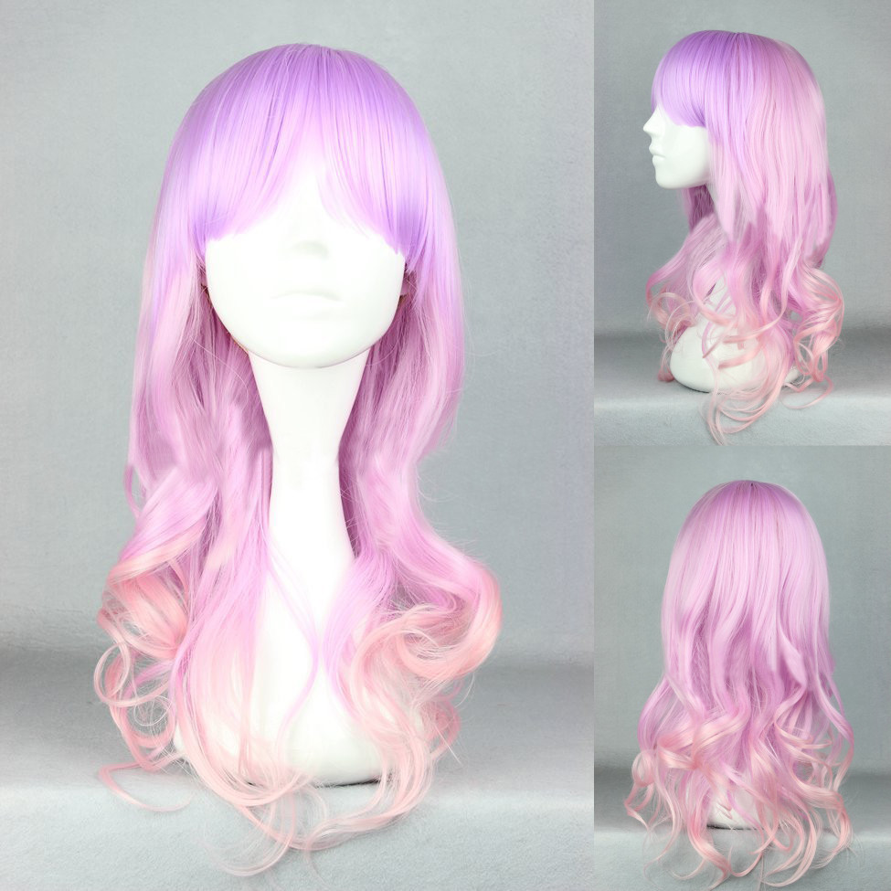 Bright Mixed Fuchsia And Pink Medium Lolita Cosplay Wig