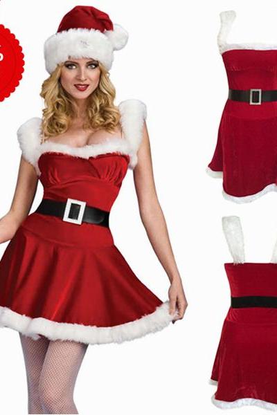 Red Deluxe Jingle Sexy Costume Women Santa Christmas Costume
